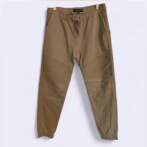 Free Planet Jogger Pants Size Medium Khaki Drawstring Elastic Waist Cuffs